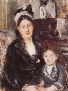 Berthe Morisot The Madam and her dauthter oil painting reproduction